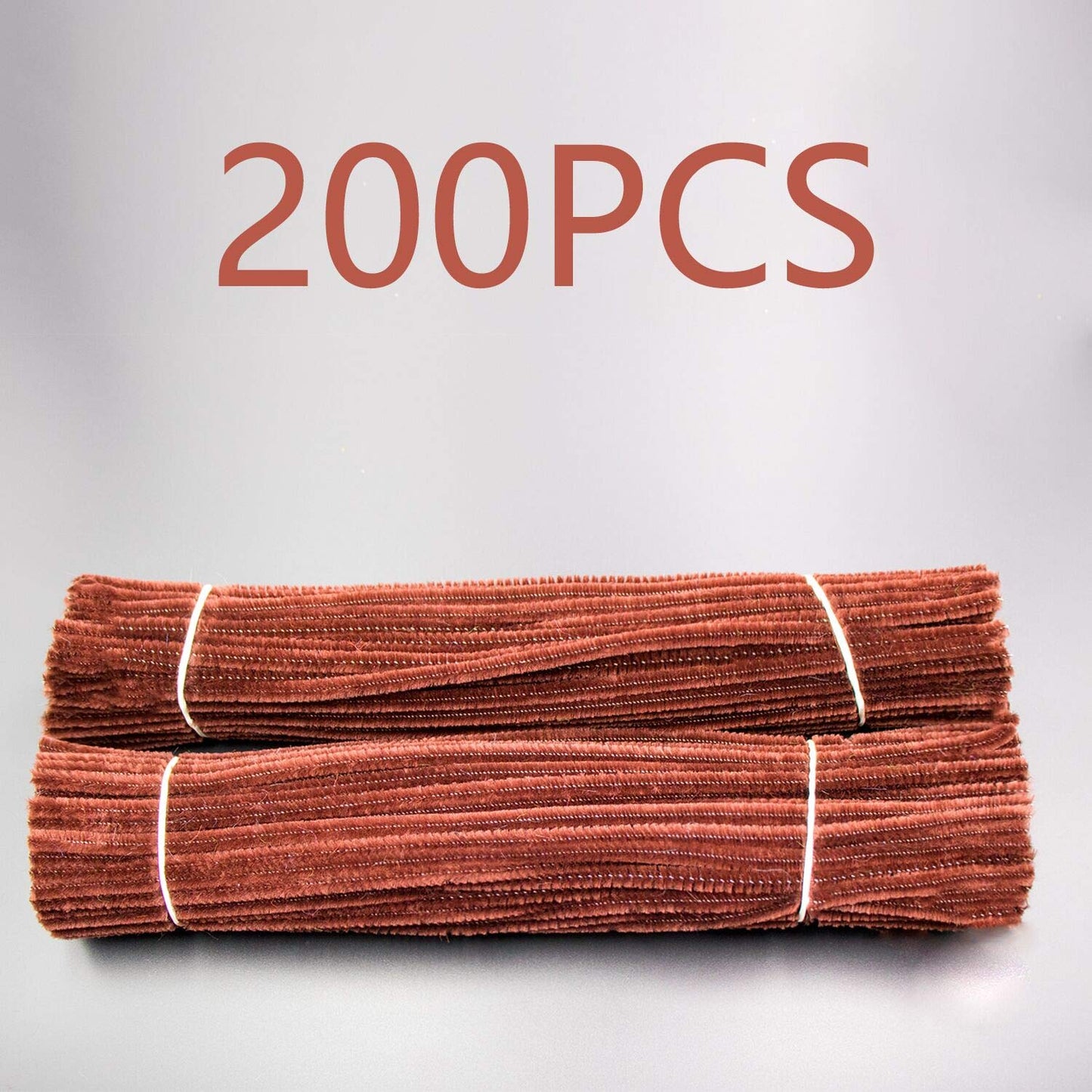 Waycreat 200 Pieces Pipe Cleaners Brown Chenille Stem for DIY Art Craft Decorations (6mm x 12 Inch)