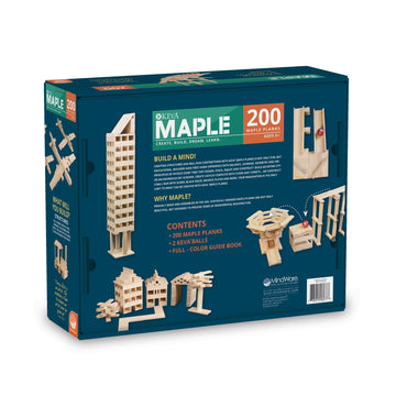 Mindware Keva Maple 200 Plank Wooden Building Blocks Set - Free-Form 3D Structure Building Set For Kids