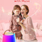 Mini Karaoke Machine For Kids, Portable Bluetooth Speaker With 2 Wireless Microphones And Led Light, Birthday Gifts For 4 5 6 7