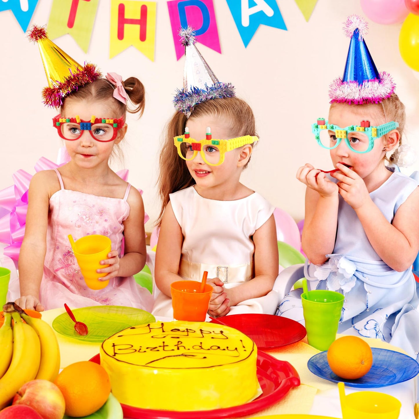 Hxezoc 12 Pcs Diy Building Bricks Glasses Building Blocks Games For Kids Creative Building Block Glasses Party Favors, Carnival Birthday Party, Classroom Games Supplies