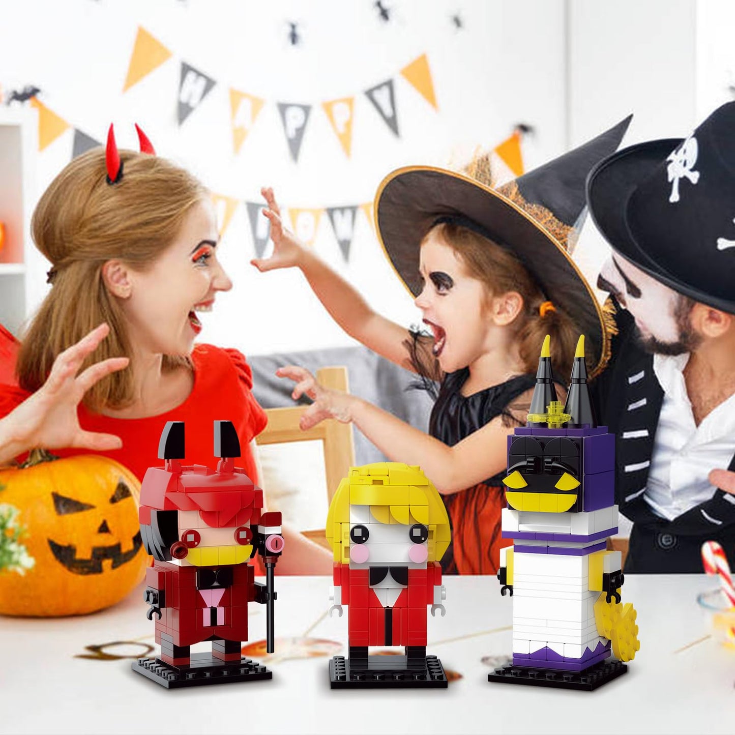 Onederbkk Christmas Horror Figure Building Kit Compatible With Lego For Adults,Hazbin Adam Figure Toys For Girls And Boys 8-14 Y