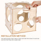 Auihiay 14 Holes Balloon Sizer Box - Collapsible Wood Measurement Tool for Balloon Decorations, Natural Color
