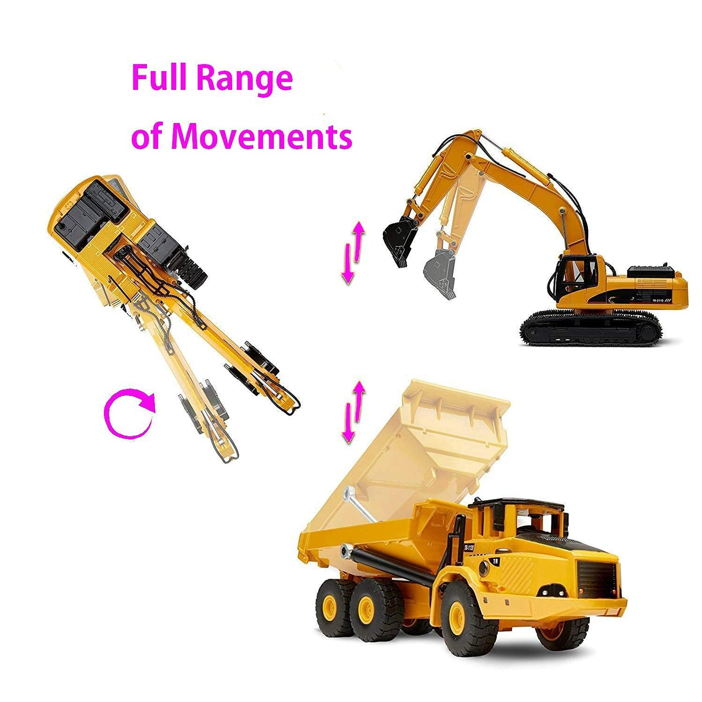 Ailejia 1/50 Scale Articulated Dump Truck Excavator Toy Alloy Models Construction Vehicle s Model Engineering Car Toy boy Gift (