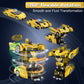 Febyhim Remote Control Car For Boys 4-7, 2.4Ghz Rc Car 1:18 Scale, One-Button Transforming Toy With 360 Spins, Led Lights(Yellow