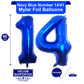 40 Inch Navy Blue 14 Number Balloons Giant Jumbo Huge 14 Or 41 Foil Mylar Helium Number Digital Balloons Dark Blue Birthday Myla