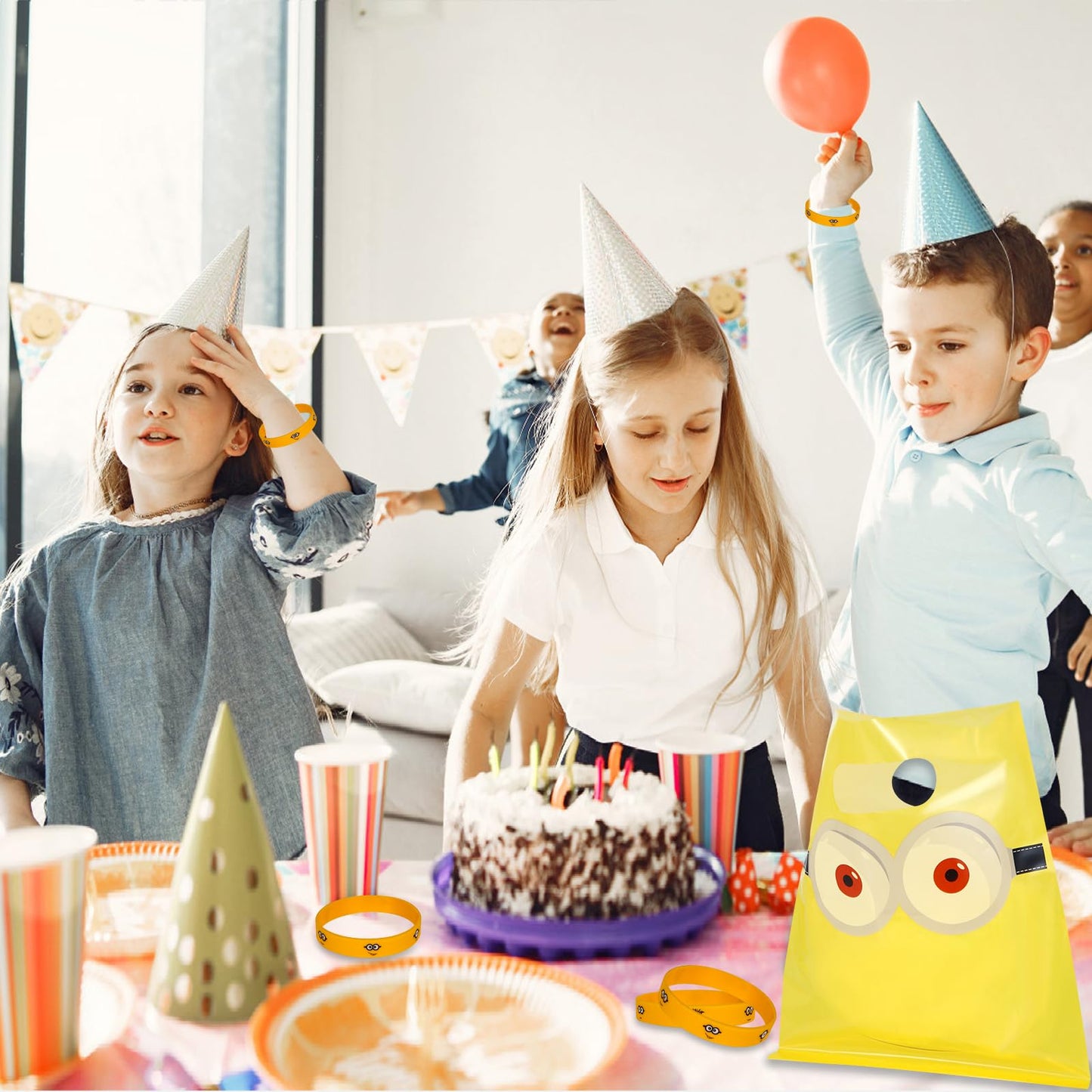 SunnySide Products Yellow Cartoon Party Favor Supplies, Birthday Celebration Decorations Gift Despicable Theme Treat Loot Goody