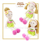 June Garden 14'' Playmate Buddies - Plush Doll Aubrey With Her Stuffed Animal Companion Bunny Trixy