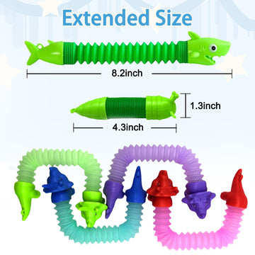 Pop Tubes Fidget Toys 24 Pcs,Party Favors Supplies Birthday Gifts For Kids Adults,Christmas Stocking Goodie Bags Stuffers,Sensor