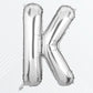 Flyloons Silver Alphabet Letter Foil Balloons for Name K Birthday Decoration Items, Anniversary, Baby Shower, Bachelorette, Wedd