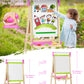 Easel for Kids,Toddler Art Easels for Painting, Stand Kids Easel White Board Dry Erase,Height Adjustable Double-Sided Magnetic W