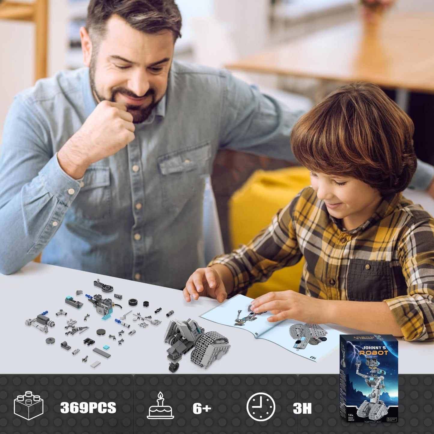 Johnny 5 Robot Building Toys,Movie Short Open Circuit Figures Robot Model Building Kit,Decoration Building Bricks Set For Adults