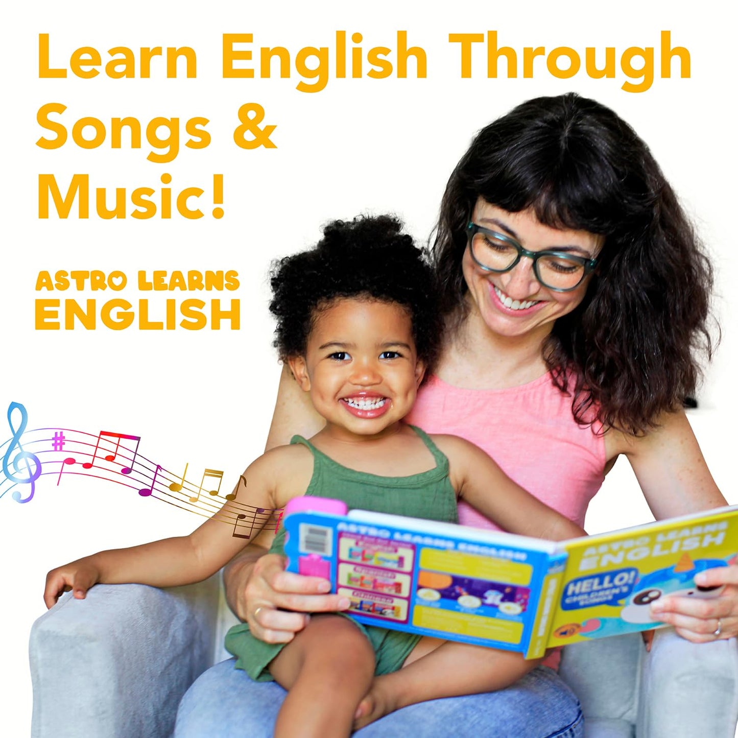 Astro Learns English Children's Songs Musical Books, Interactive Sound Toy, Pink & Blue for Toddlers Ages 1-3