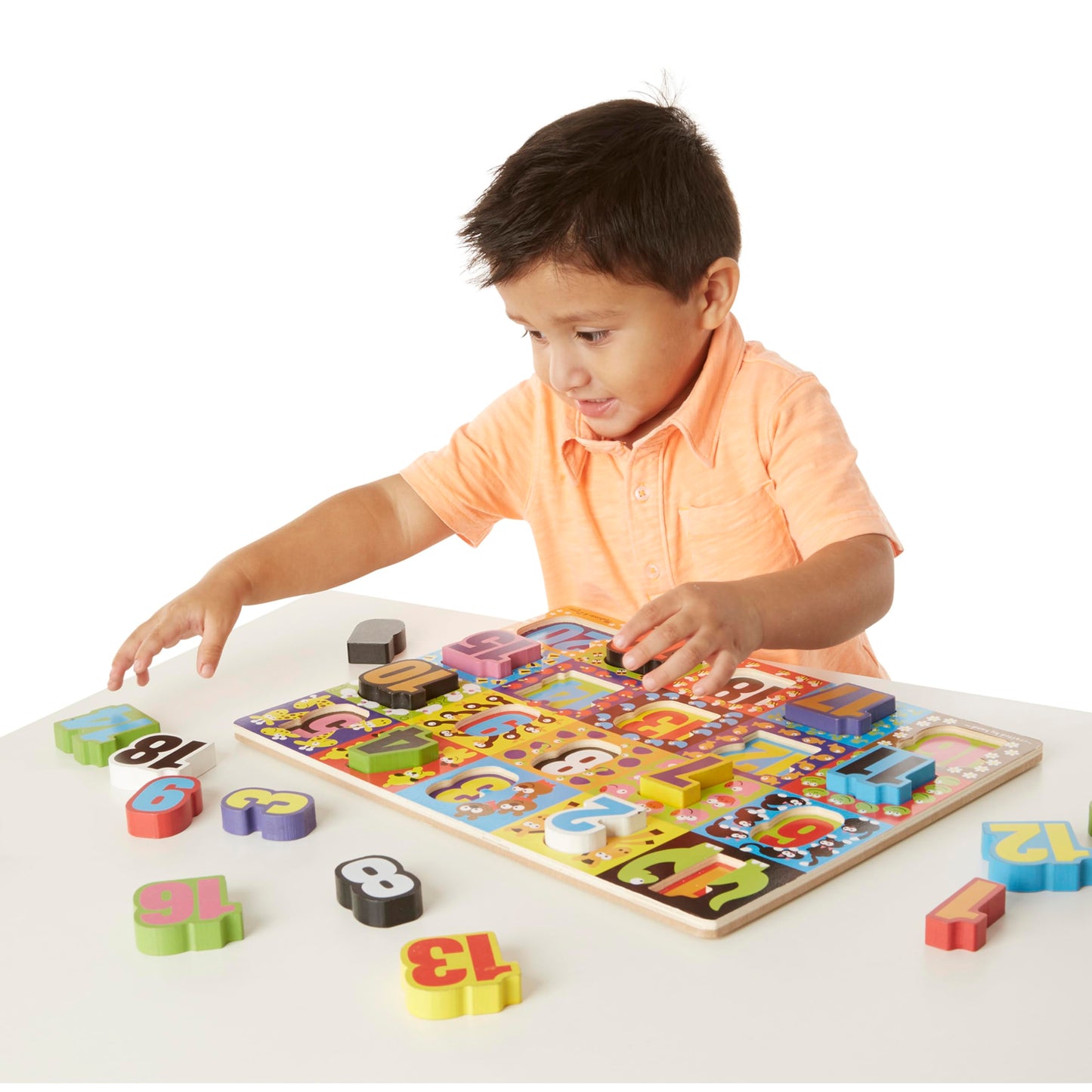 Melissa & Doug Jumbo Numbers Wooden Chunky Puzzle (20 Pcs)
