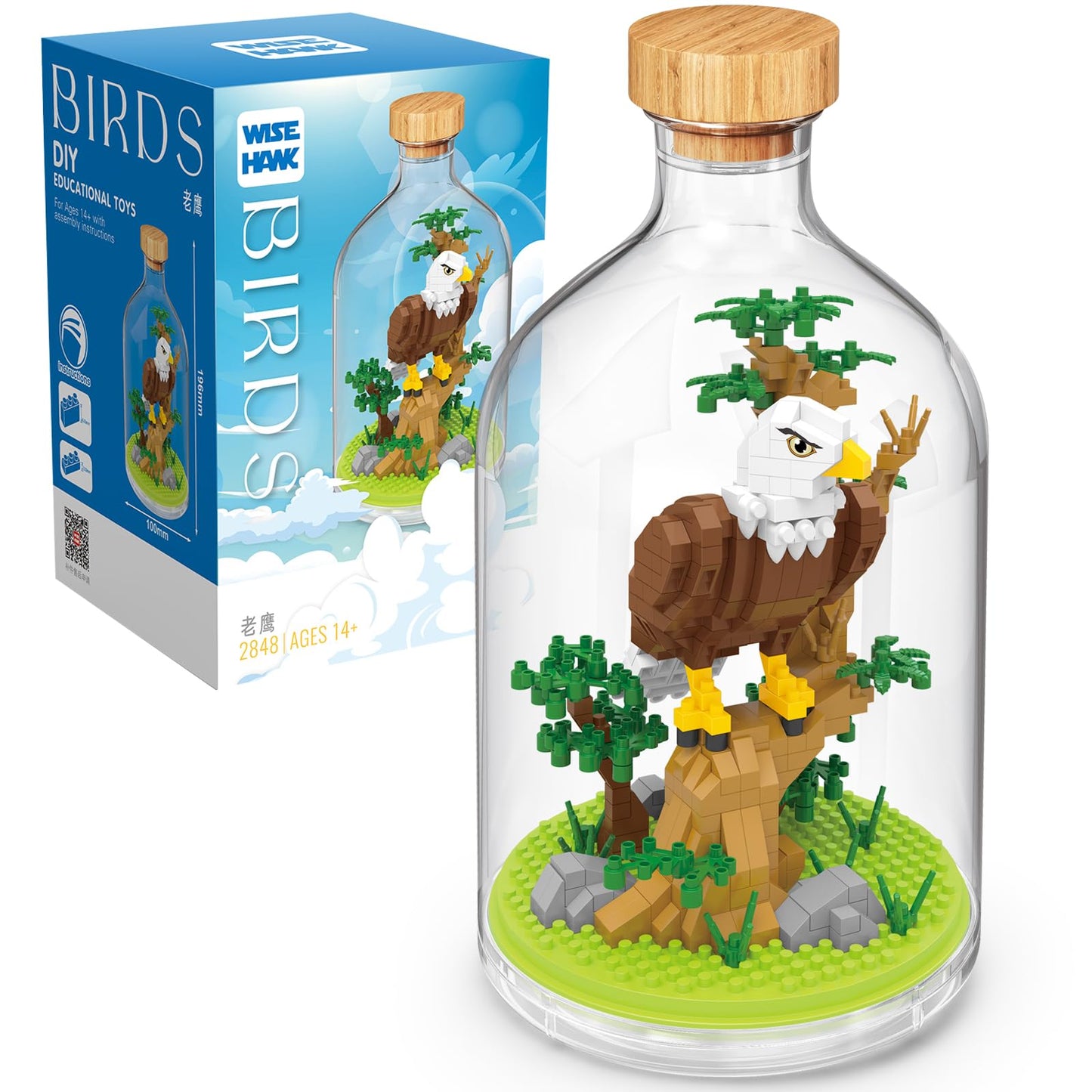 OLTLYUNH Creative Eagle Toy Building Set mature-themed Mini Animal Friend Set Party Favors Gift for Kids Animal Lover Office Home Decor Birds Building Block New Year Easter Birthday Gift for Boys Girls(Eagle)