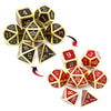 Haxtec Metal DND Dice Set Heat Sensitive Color Changing Metal Dice Polyhedral D&D Dice for RPG Dungeons and Dragons-Gold Black R
