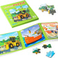 Dorytoy Leveled Vehicle Puzzle Book For Kids, Educational Jigsaw Book Construction Truck, Brain Development Learning Toy For Boy