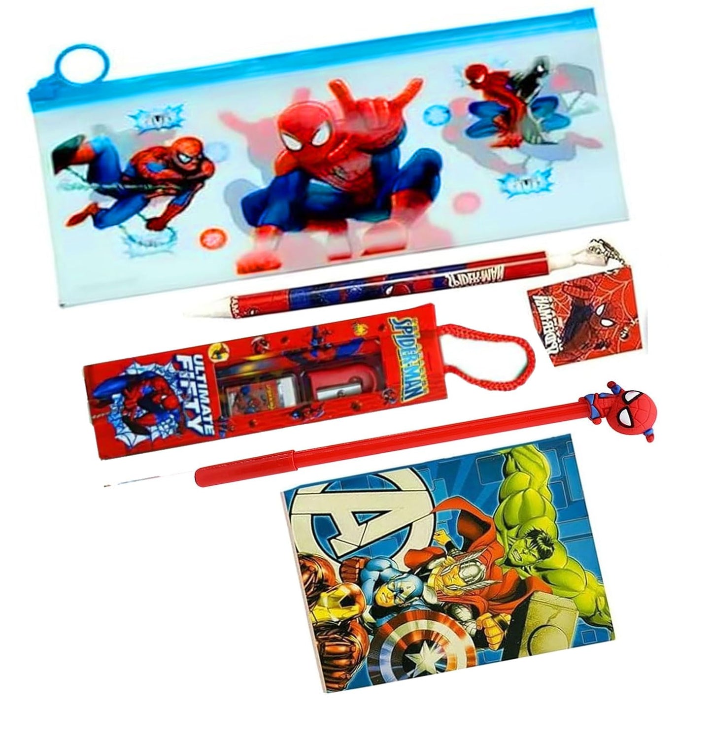 Action Superhero Stationery Gift Set For Kids Cartoon Pencil Pouch Pencil Case For Girls Cute Collection Pencil Pouch With Pen,S