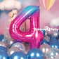 Rainbowq 4 Balloon Number 40 Inch For Boy Or Girl Big Starry 0-9 Foil Mylar Large 4 Number Balloon Happy 4Th Birthday Party Anni