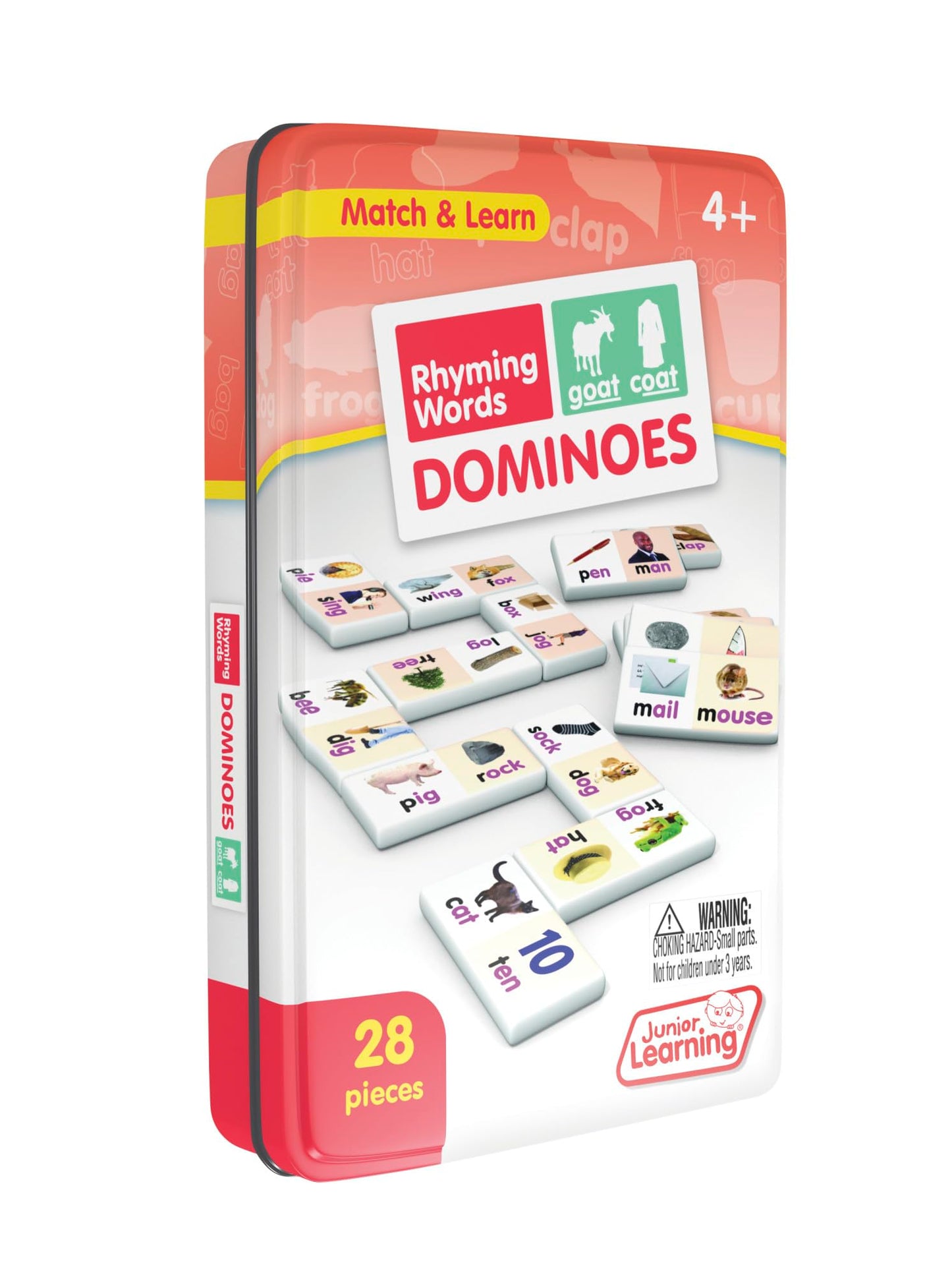 Junior Learning Rhyming Word Dominoes Educational Action Games, Multi, Model: Jl490