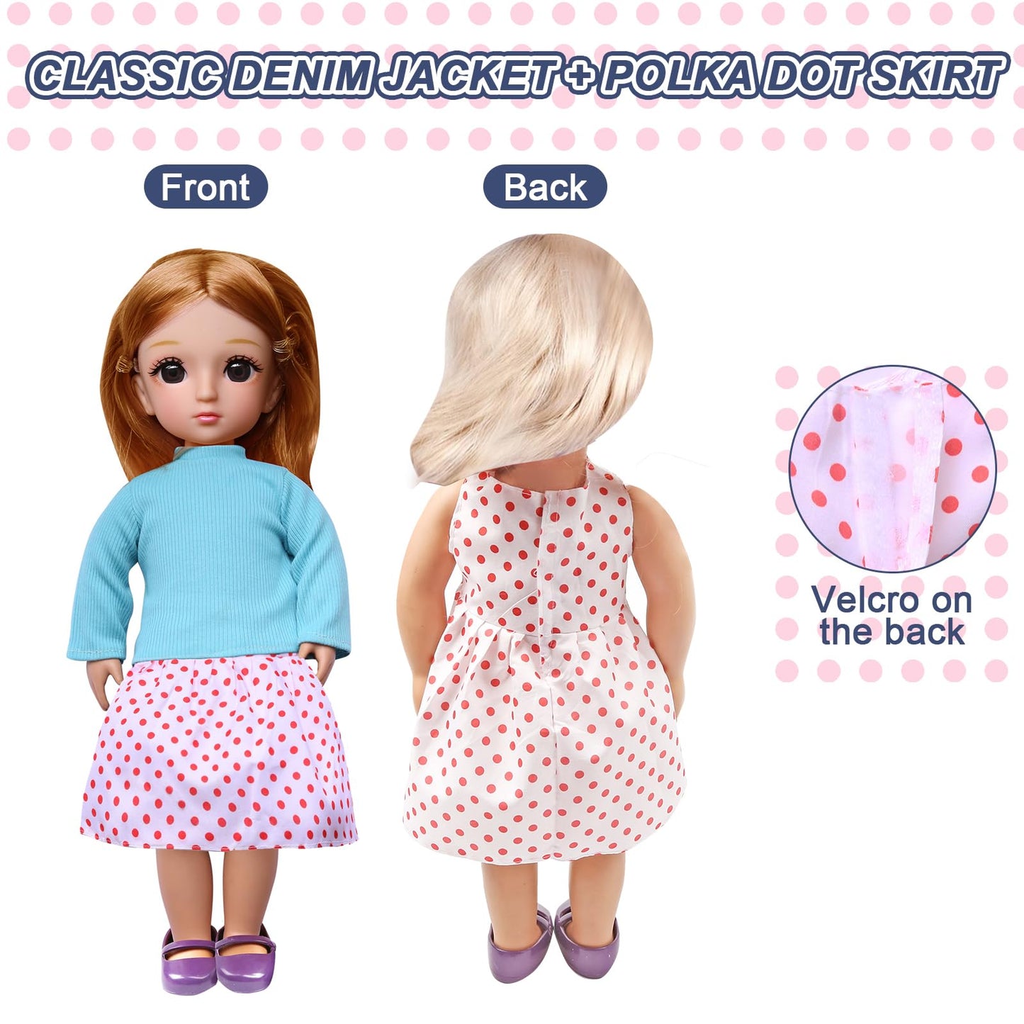 16-Inch Girl Doll Clothing Accessories - Autumn Girl Doll Clothes Complete Set Fits All 16' Baby Doll Clothes Dress Up
