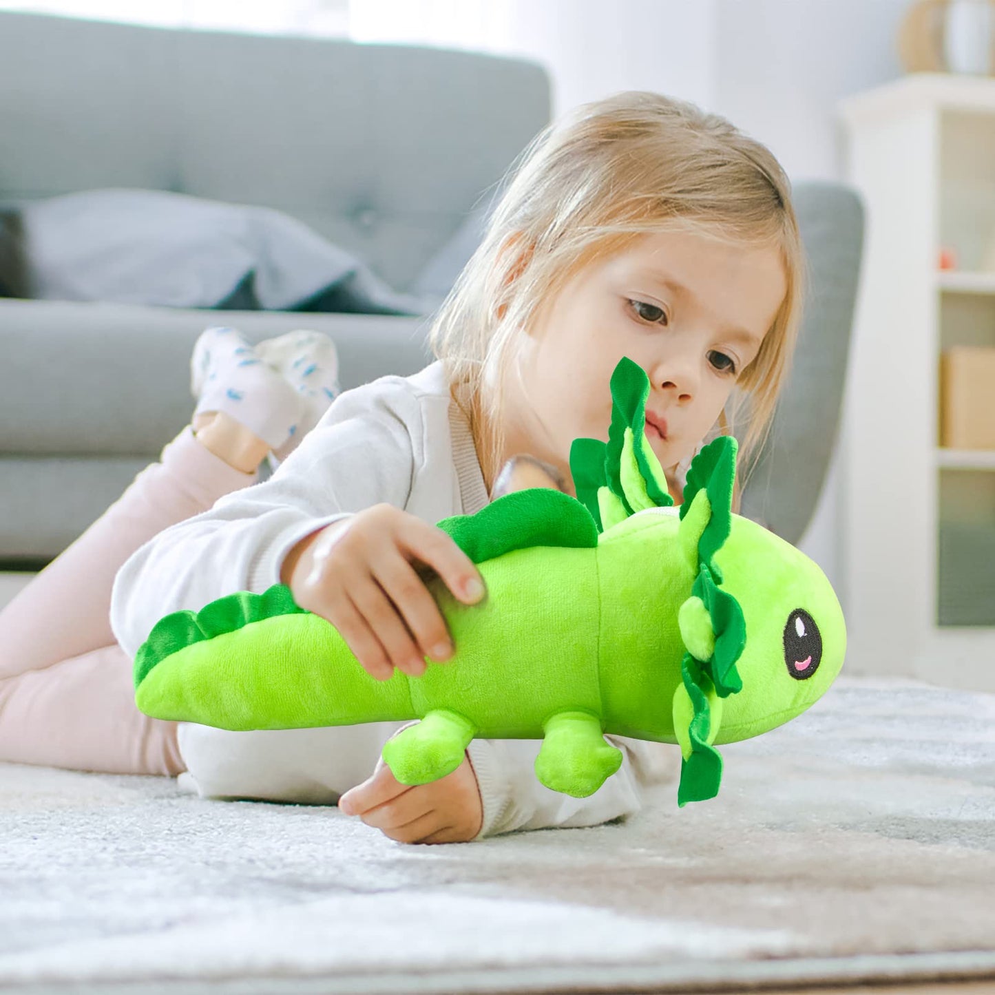 Zeklzd Axolotl Plush Toy,14'' Axolotl Stuffed Animal,Salamander Axolotl Plush Doll Gifts For Boys Girls Birthday Christmas, New