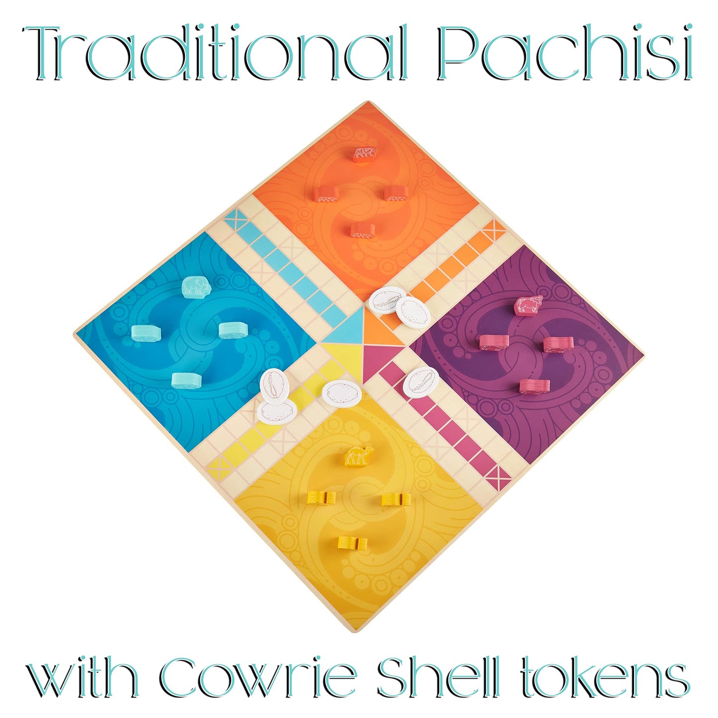 Pachisi: India'S Game Of Twenty-Five - Features 2-In-1 Modern And Traditional Rulesets - Double-Sided Board Game With Colorful A