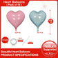 Lovoir 10 Pcs Pastel Pink Blue Heart Shape Foil Mylar Balloons 18 Inch Love Balloons For Valentine'S Day Birthday Party Decorati