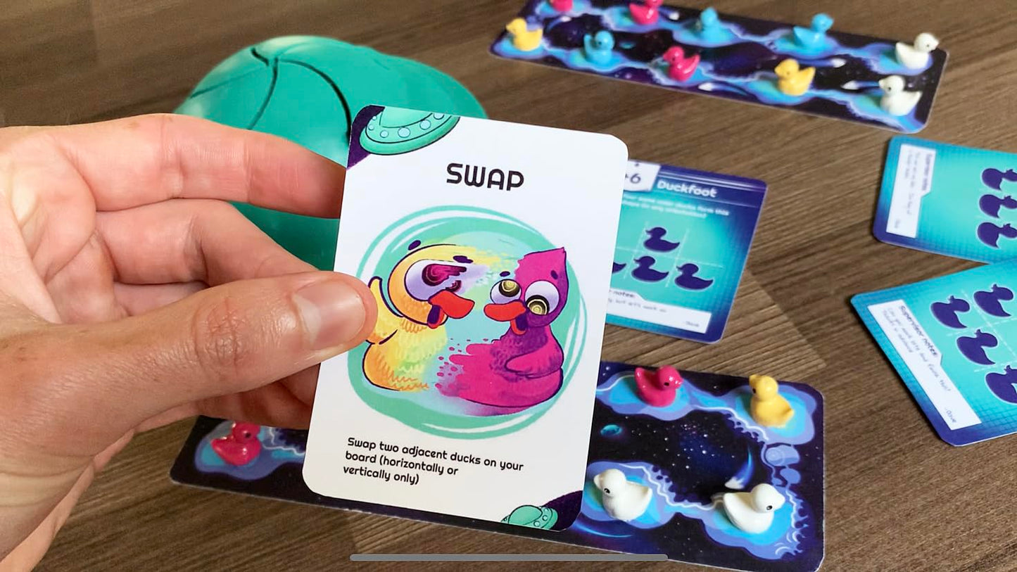 Abducktion IntergalacDuck Research Expansion Pack - Green, Plastic, 2 Boards, 25-30 Min Playtime, Up to 6 Players, Additional Cards