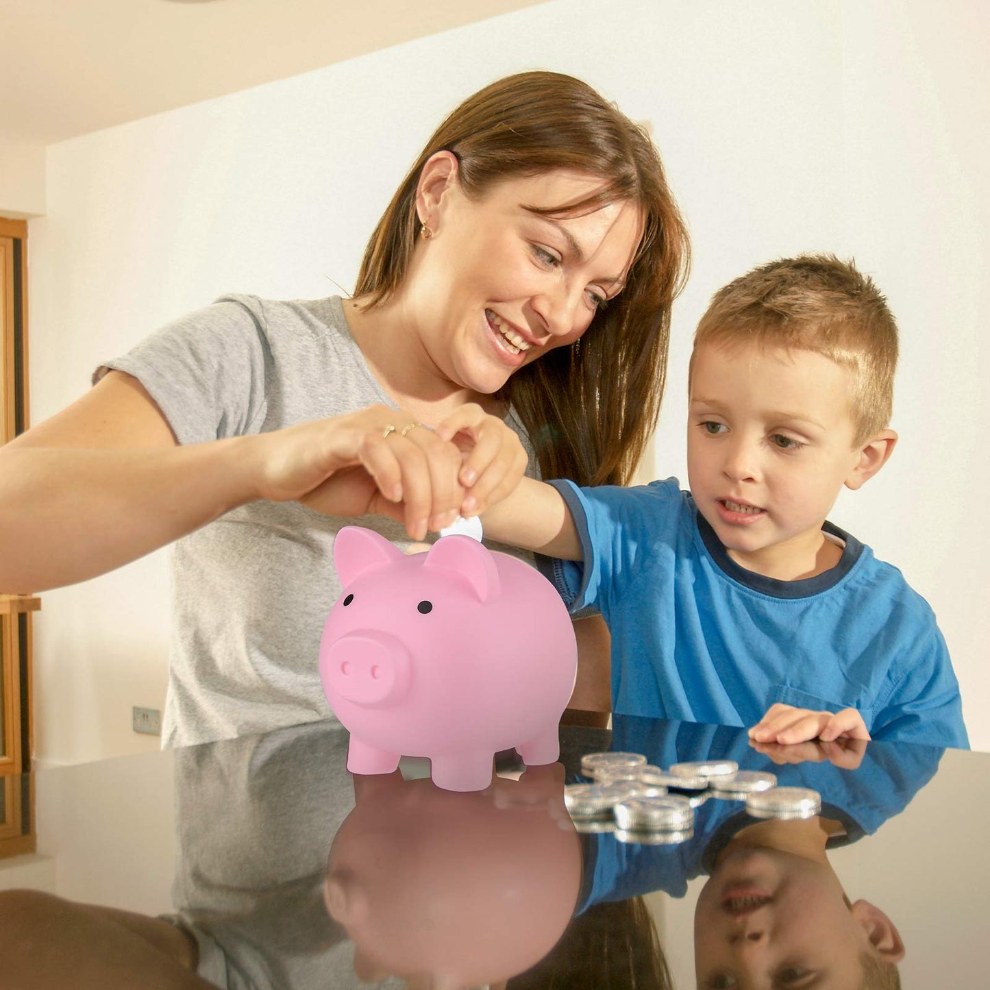 Gadiedie Extra Large Piggy Bank,Coin Bank For Boys And Girls,Unbreakable Plastic Money Bank,Cute Pig Money Box,Practical Gifts For Birthday, Festival, Baby Shower