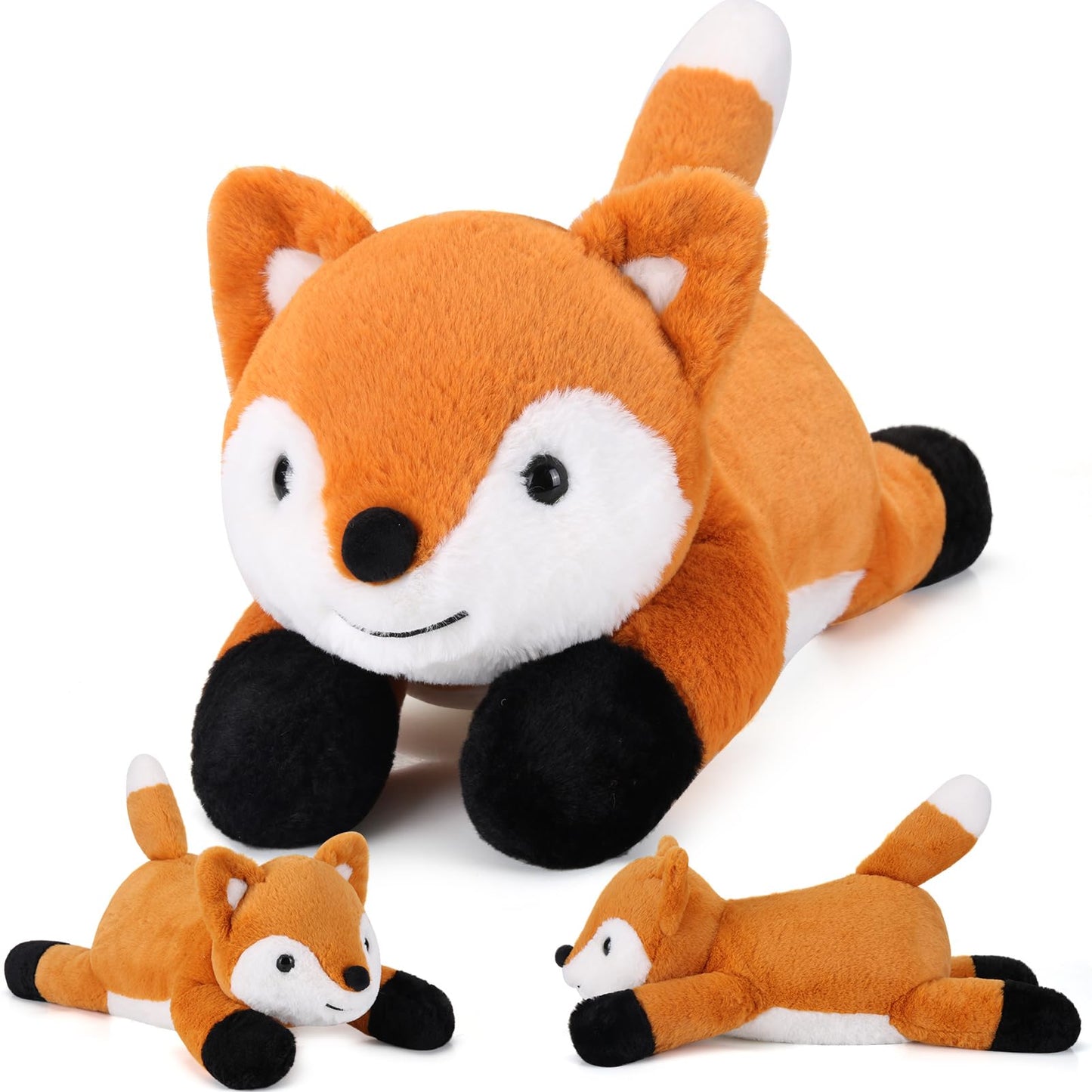 gnomantic Fox Weighted Stuffed Animals - 22 Inch 4.5 Pounds Weighted Plushies Fox - Big Plush Stuffed Animals Pillow - Cute Plush Toys Gifts for Kids & mature-themeds
