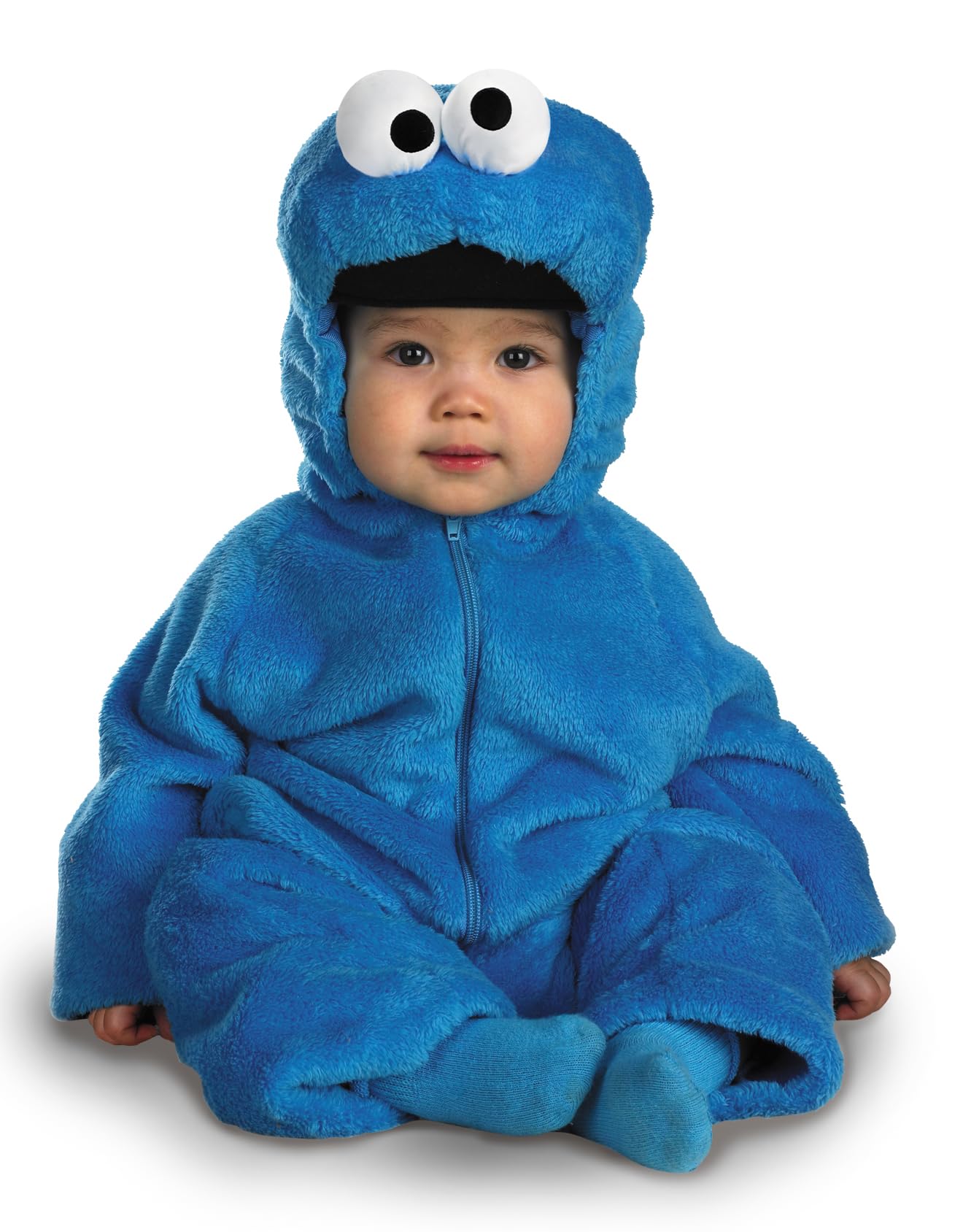 Sesame Street Cookie Monster Deluxe Two-Sided Plush Jumpsuit Costume (12-18 Months), Blue