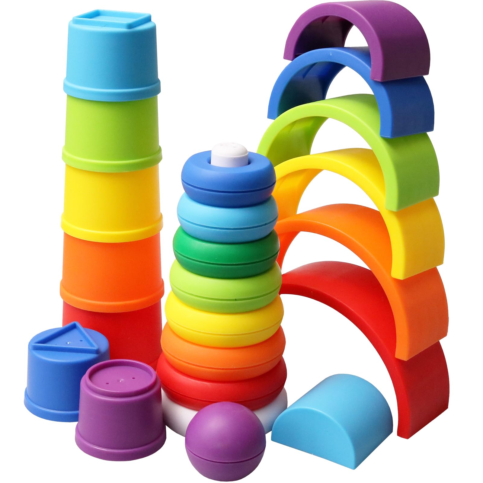 Stack Toy Rack Kiddie Play Stacking Toys for Toddlers | Set of 3 Baby Toys Stacking ...
