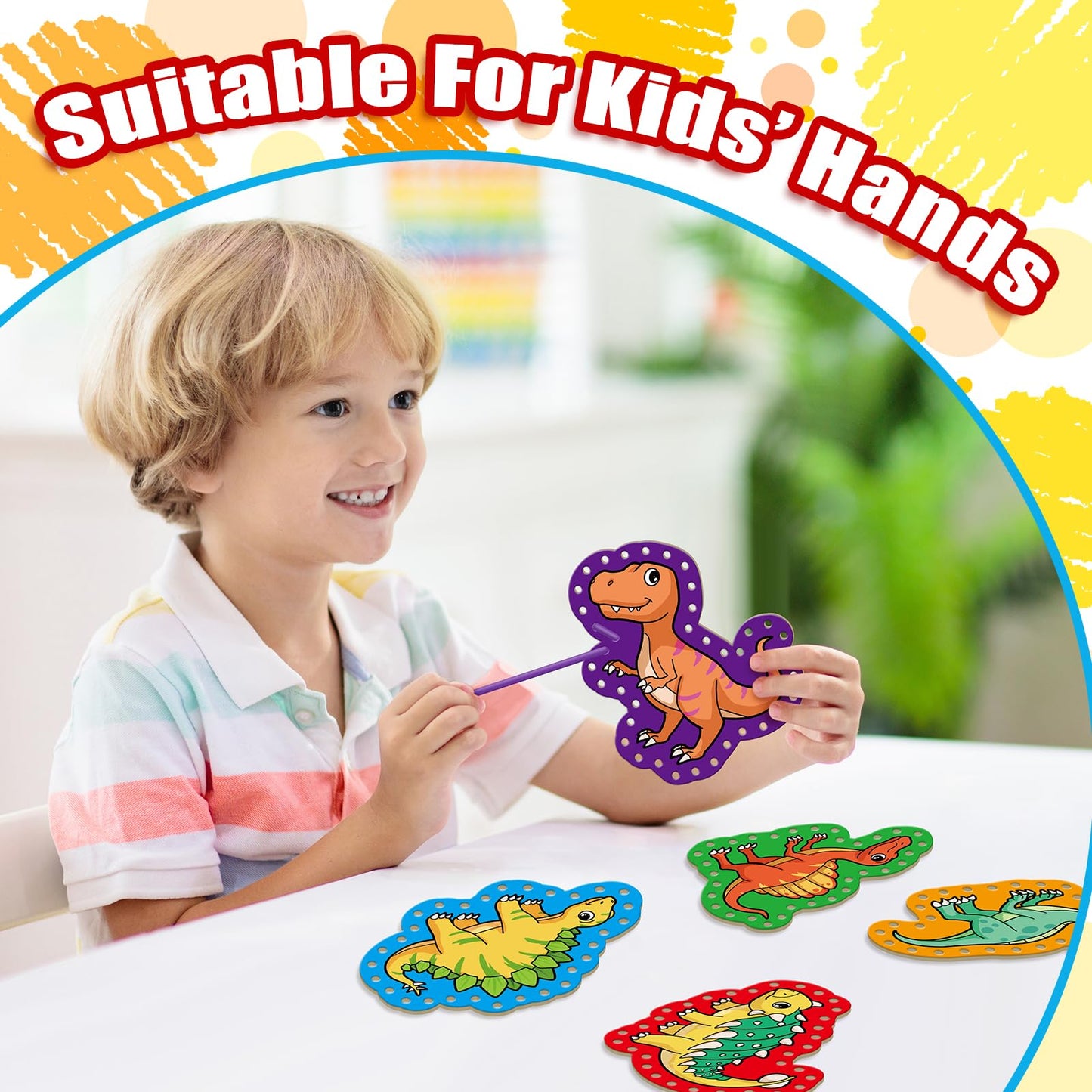 Quilinz Lacing Cards,Sewing Kit for Kids,Fine Motor Toys,Shoe Tying Practice,Classroom Must Haves,Manipulatives for Preschoolers