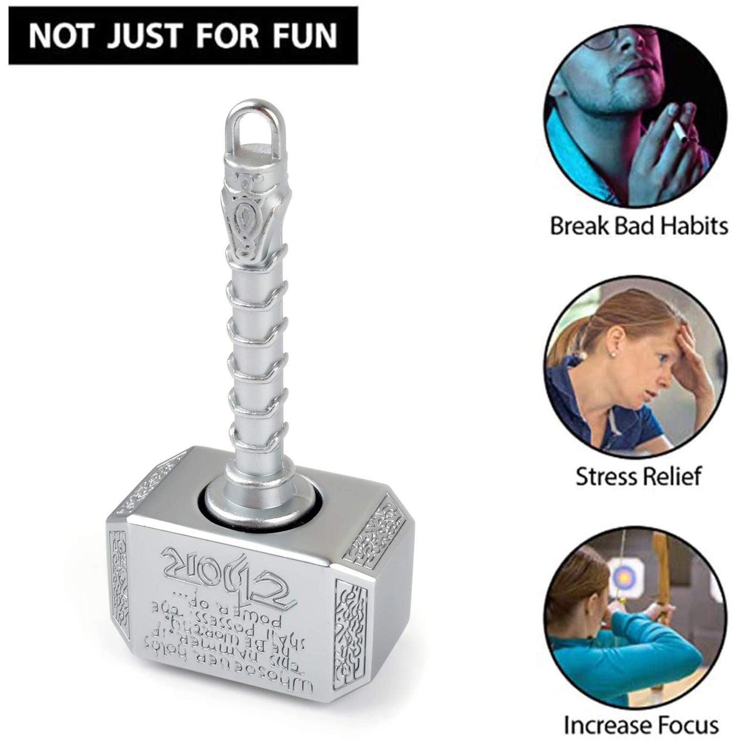 Mini Hammer Fidget Spinners Metal with Star Fidget Finger Spinner Toy  Fidget Keychian Chain Ring Cool Gadget Spinning Top Toy Focus Fingertip Gyro Stuff Gifts for Kids mature-themeds (2 Pack)