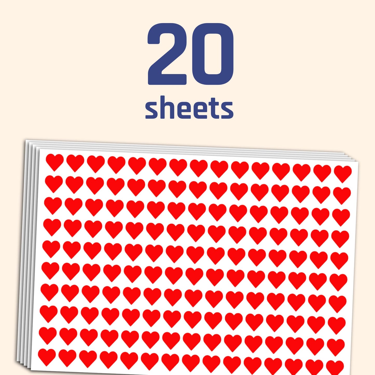 3000 Pieces, 1/2 Inch - Small Red Heart Shaped Stickers Labels
