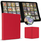 enhanced Card Binder 16 Pocket  1000+ Cards PU Cover Trading Card Binder Side Loading Card Collection Album Holder Folders for MTG  TCG  Game Cards & Sports Cards  Kpop (red)
