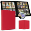 enhanced Card Binder 16 Pocket  1000+ Cards PU Cover Trading Card Binder Side Loading Card Collection Album Holder Folders for MTG  TCG  Game Cards & Sports Cards  Kpop (red)