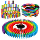 Bigotters Wooden Dominoes Blocks Set, 360 Pieces, 12 Colors, Educational Racing Game For Boys And Girls,Kids Party Favor