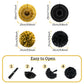 Recosis Black And Gold Decorations, Paper Pompoms Fan For Graduation Birthday Wedding Prom Night New Years Black And Gold Party
