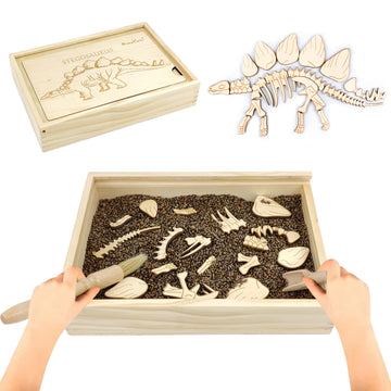 Dinosaur Excavation Archaeology Dig Kit For Kids, Fossil Explore Sensory Bin Toys, Dino Skeletons Bones Puzzle Game, Archaeology Science Stem Toys For Boys And Girls (Stegosaurus)