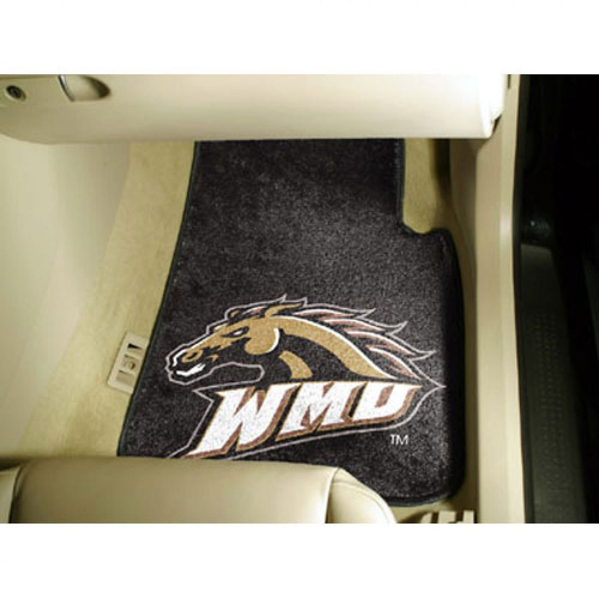 Fanmats Western Michigan Nylon Non-Skid Vinyl Backing Carpeted Car Mats 18x27, Set of 2