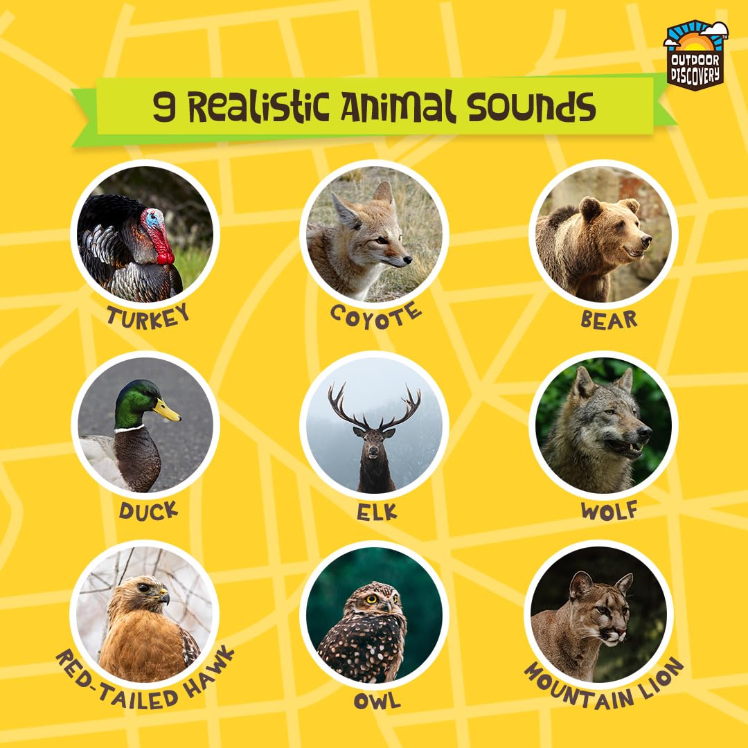 Toysmith Outdoor Discovery, Hoot-N-Hollar Animal Caller, 9'' Horn With 9 Animal Sounds, For Boys & Girls Ages 5+