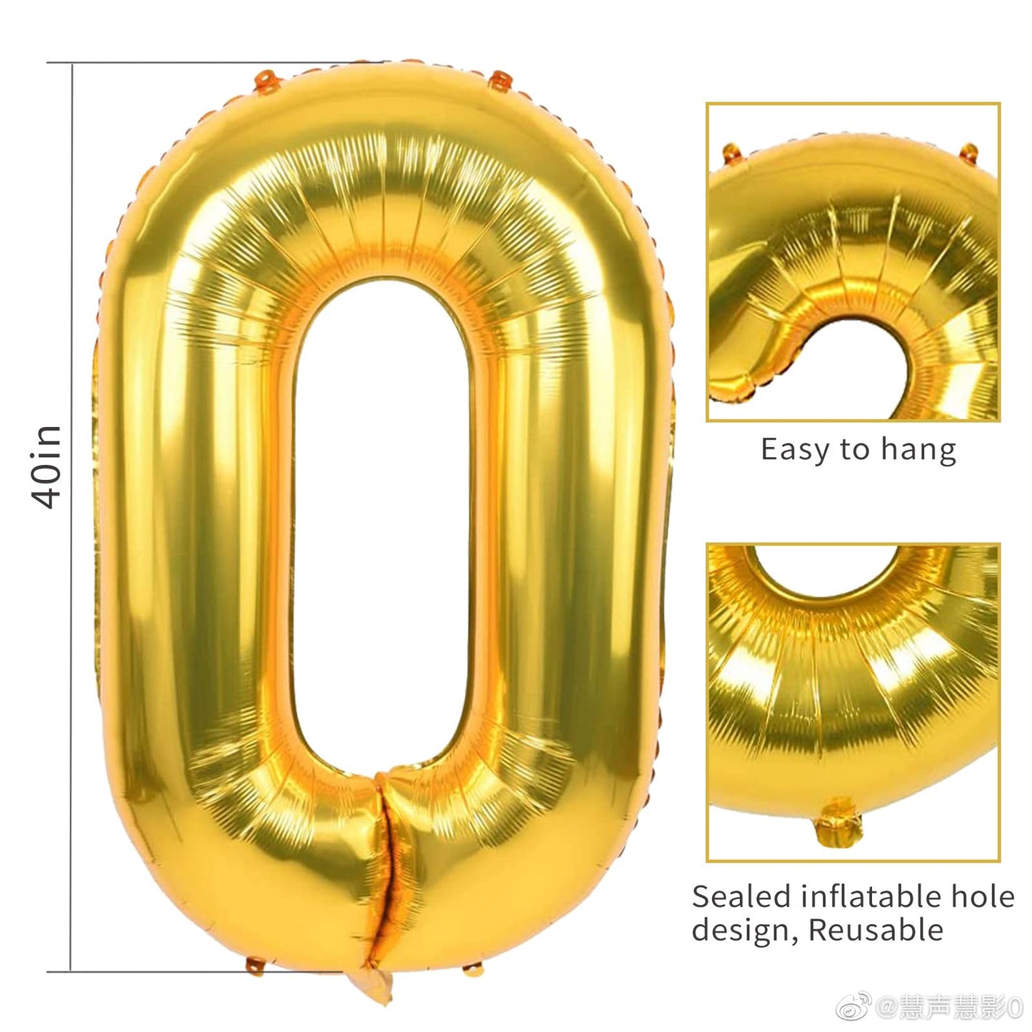 Smlpuame 40 Inch Number Balloon 0-9 Gold Large Number 6 Balloons,Digital Balloons For Birthday Party Celebration Decorations Sup