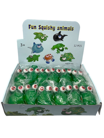 Warm Fuzzy Toys Full Case (12) Floating Eye Animal Squishy Dinosaur | Funny Sensory Fidget Great For Party Favor, Prize Box, Pta Carnival Or School Fundraisers