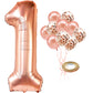 KatchOn, Giant Rose Gold 1 Balloon Set - 40 Inch | 1 Balloons for 1st Birthday | First Birthday Decorations for Girl | Number On