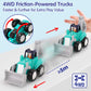 HOLA Toys for 1 Year Old Boy Toys - 4 PCS Toy Cars 4WD Friction Power Truck Toys for 2 Year Old Boy Birthday Gift, Toddler Toys
