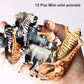 Ruson 12 Pcs Mini Safari Animals Figures Toys, Realistic Jungle Zoo Animal Figurines Cake Topper Toy Set Christmas Birthday Easter Egg Gift Party Supplies For Kids Toddlers
