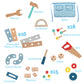 Construction Truck Wooden Playset w 60+ Toy Pieces- Pretend Hammer Saw Bolts & Screws- Spinning Turn Saw, Steering Wheel, Wood t