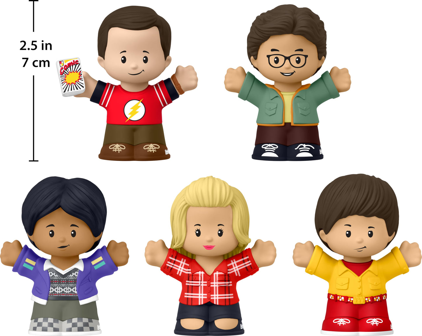 Little People Collector Big Bang Theory Set - 5 Multicolor Figures in Display Box, Model HYT47, Perfect for Adults & Fans
