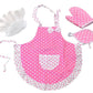 Toddler Baking Outfit / Pink Apron/ White Chef Hat/ Oven Mitt and Hot Pad (4 Items) -Toddler/Preschool Baking for Real Cooking o